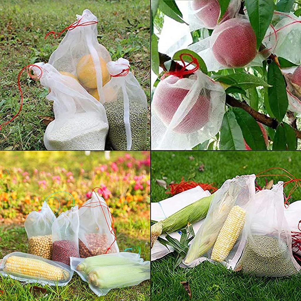 50pcs Reusable Garden Plant Fruit Protection Bags for Grapes Trees Insects Mosquito Bug Plant Covers Bag Flower Mesh Netting Bag