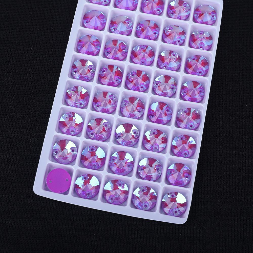 

Набор круглых неоновых флуоресцентных стеклянных страз: Ручная работа, Двухдырочные, Плоские спинки, DIY аксессуары 8x8mm 72 pcs/pack