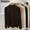 Plush Thicken Knitwear Women's Half High Neck Sweater Slim Top Warm Base Shirt Commuting Simple Casual Autumn Winter Pull Jumper