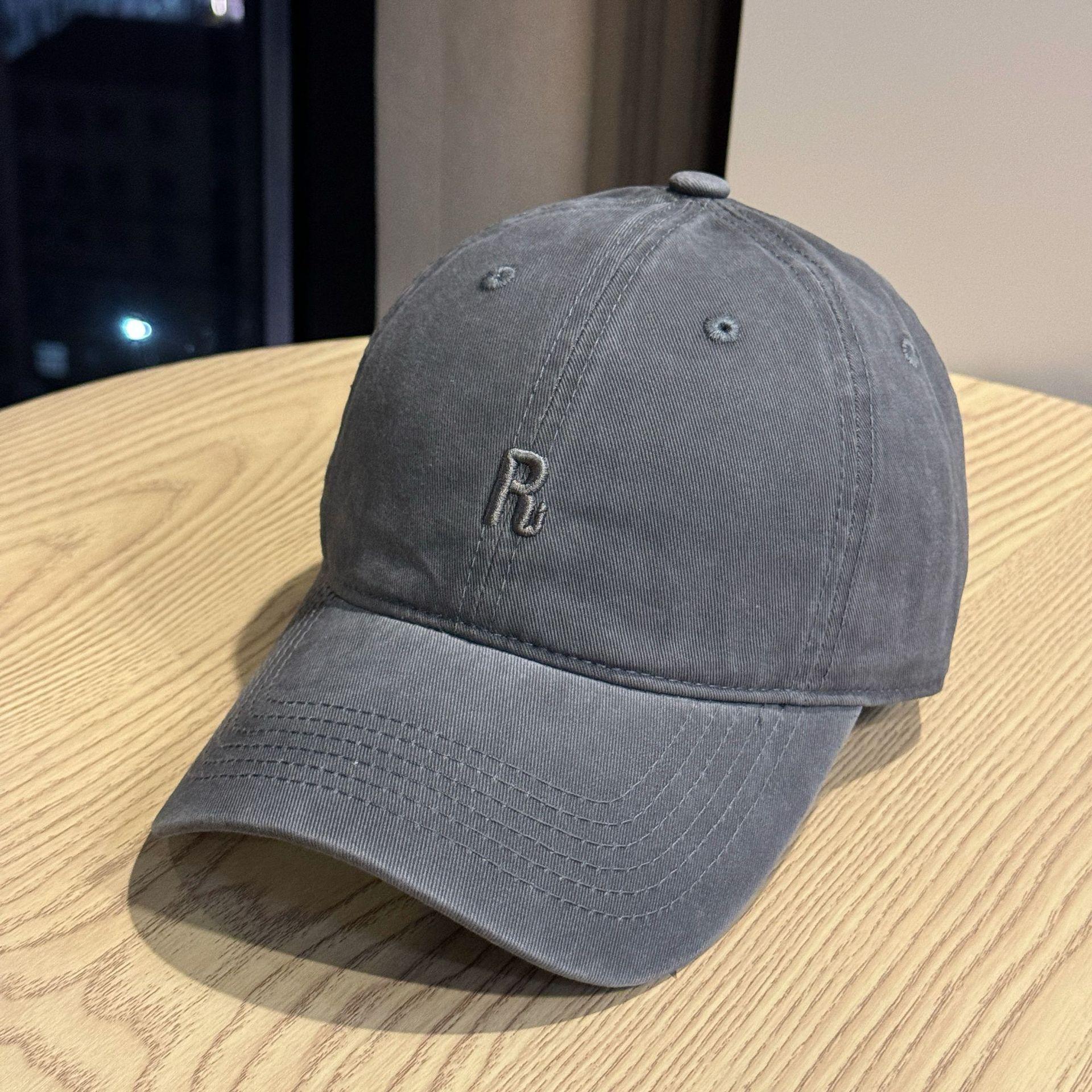 

New R Simple Letter Print Soft Top Baseball Cap for Women, Breathable Spring/Summer Trendy Youthful Duckbill Cap for Men, Versatile Korean Style Adult54-60Adjustable сірий колір