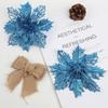 12PCS DIY Decoration Christmas Artificial Flowers 15CM Glitter Fake Flower  Christmas Decor