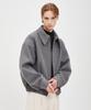 Moo Big Collar Wool 2-Way Blouson - Dark Gray