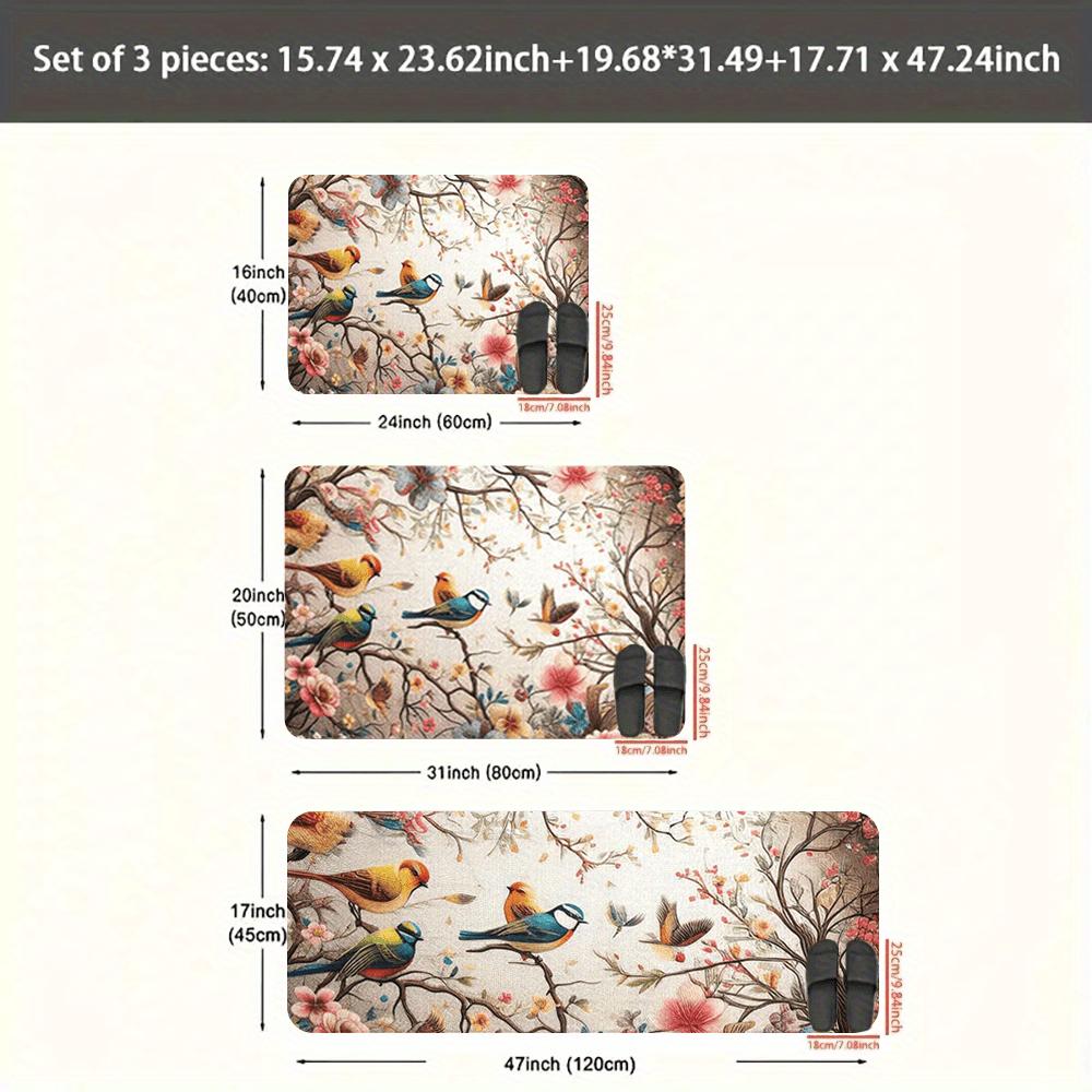 1Pcs Cartoon Country Pattern Floor Mat Modern Kitchen Polyester Rug, Non-Slip Colorful Indoor Carpet, For Home Bathroom Bedroom Living Room Decor