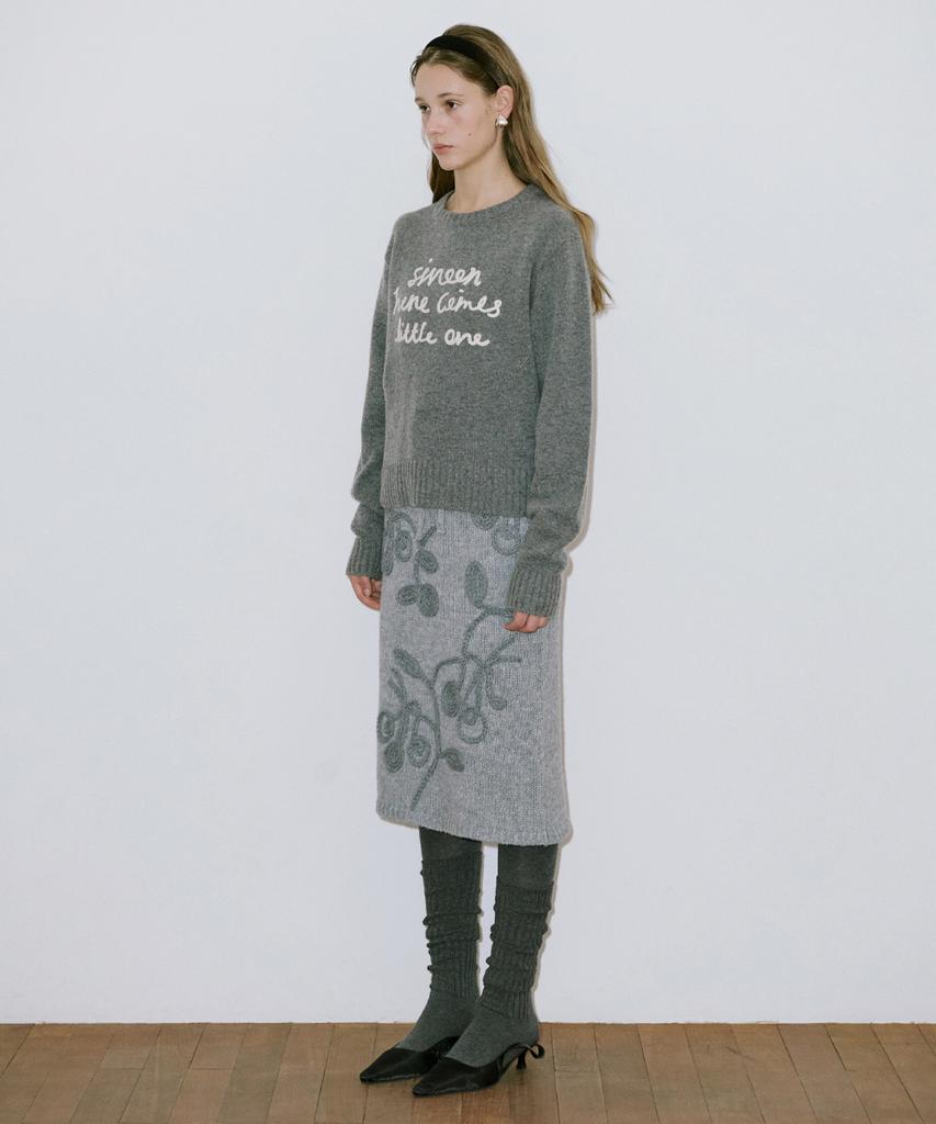 SINOON Lettering Pullover Knit (Melange Gray)
