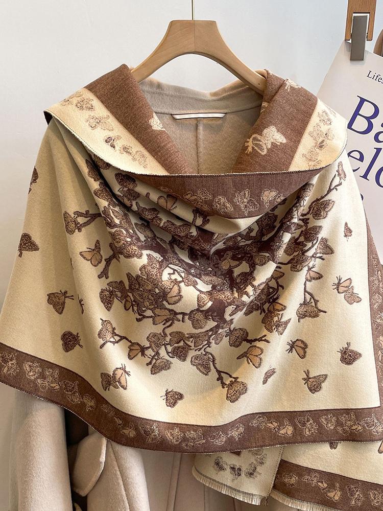 Luxury Cashmere Women Scarf Winter Animal Print Scarve Pashmina Mujer Female Foulard Bufanda Blanket Shawl Echarpe Pareo