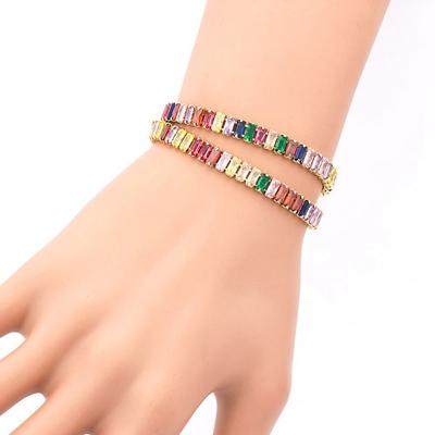

Nidin Top Quality Luxury Cubic Zirconia Double Layer Bracelet Adjustable Size Fine Birthday Party Jewelry For Women Girls Gift