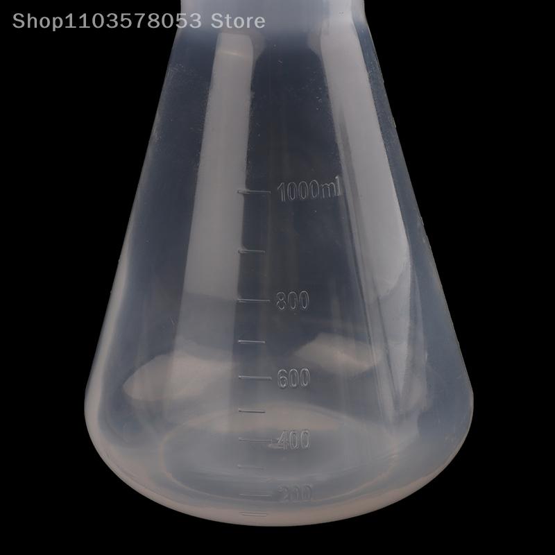 50-1000ml Conical Flask With Cap And Scale, Lab Plastic Erlenmeyer Flask With Screw Lid For Laboratory Experiment
