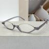 New cat's eye half-frame fashion glasses retro literary trend women's European and American versatile small frame metal flat mirror