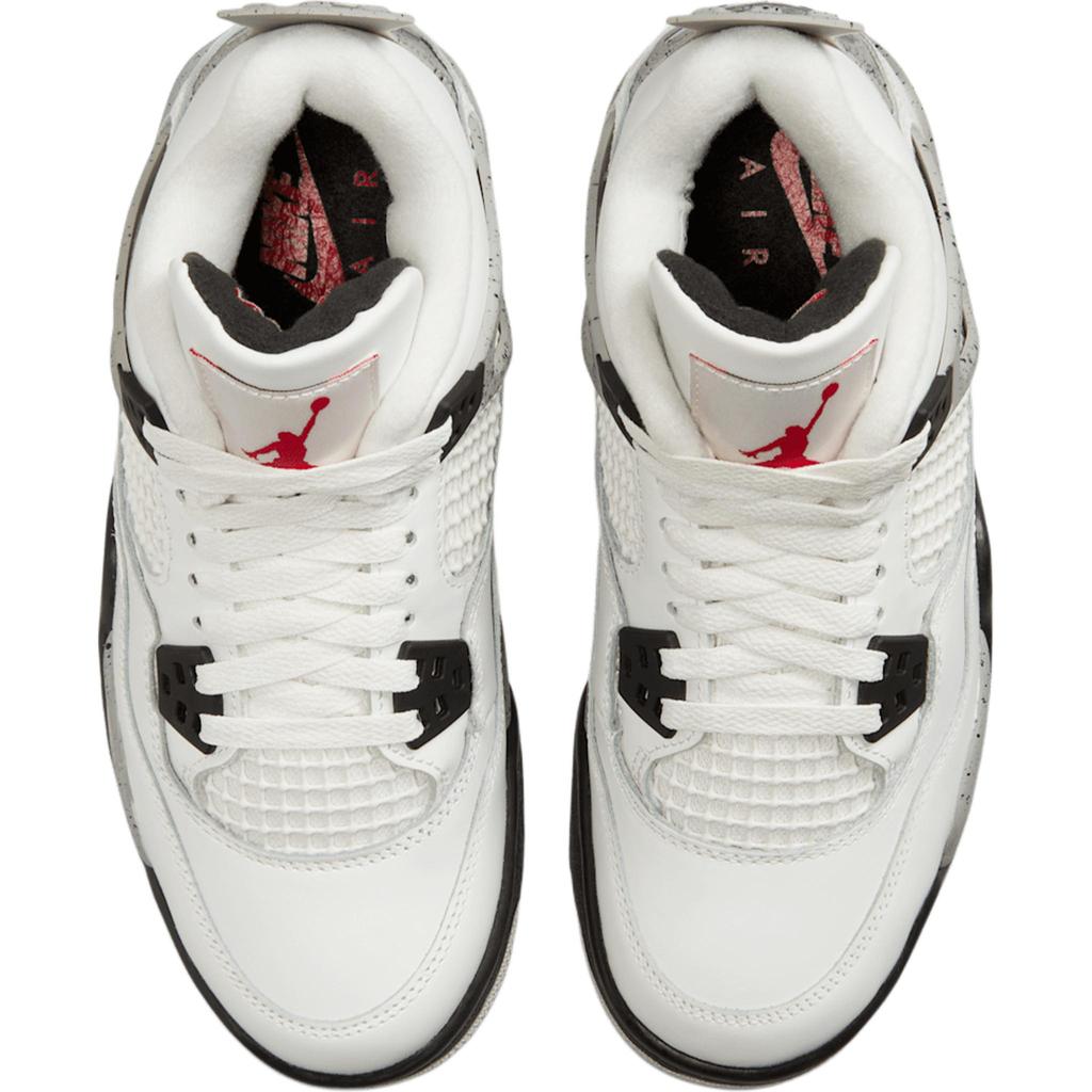 Air Jordan 4 Retro OG GS White Cement 2025 Kids Sneakers Tech-Grey Black Fire-Red IB4171-100