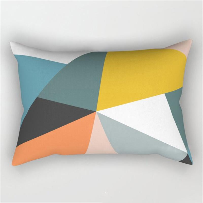 30x50cm Rainbow Geometric Polyester Pillow Cases Abstract Sunrise Mountain Patchwork Pillowcase Sofa Home Decor Cushion Cover