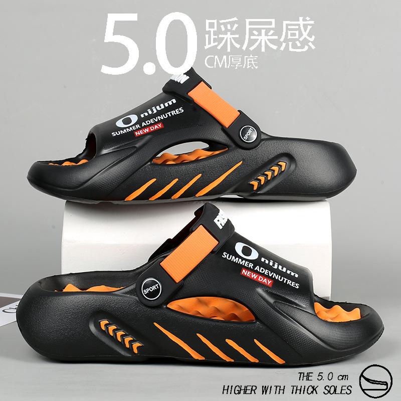 Fashion Shevalues Casual Men Massage Slippers Thick Sole House Men Sandals Outdoor Fashion Beach Slides Men's Sport Slippers Big Size