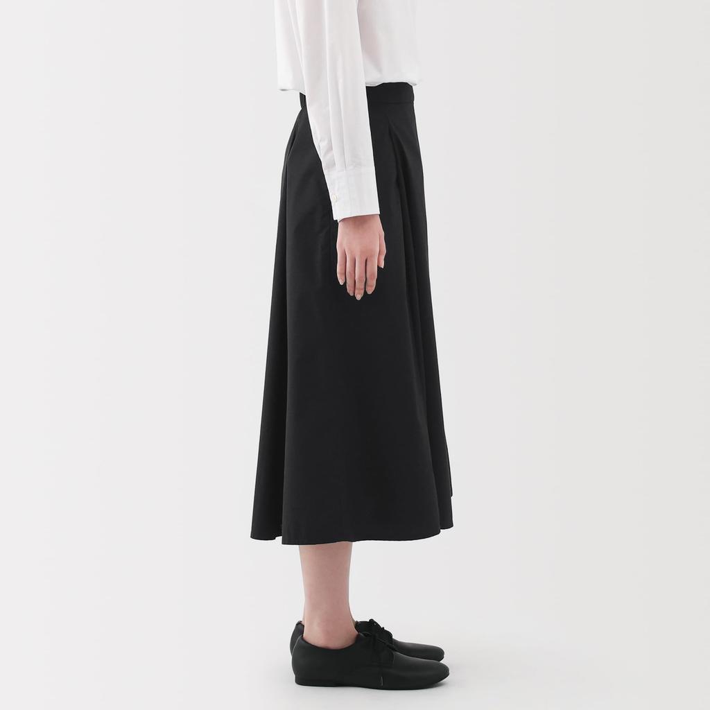 MUJI Women's Quick-Drying Broad Flare Skirt, Black, Size M, BE1VAA5S