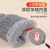 Winter Double-layer Thickened Knitted Gloves Warm and Cold-proof Piled Outdoor Riding Solid-color Wool Gloves