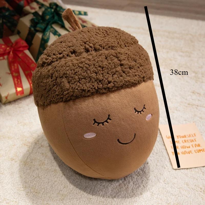 Cartoon Happy Chestnut Family Plush Toys Cotton Stuffed Smile Hazelnut Doll Soft Cozy Throw Pillow Kawaii Kids Gift Home Decor