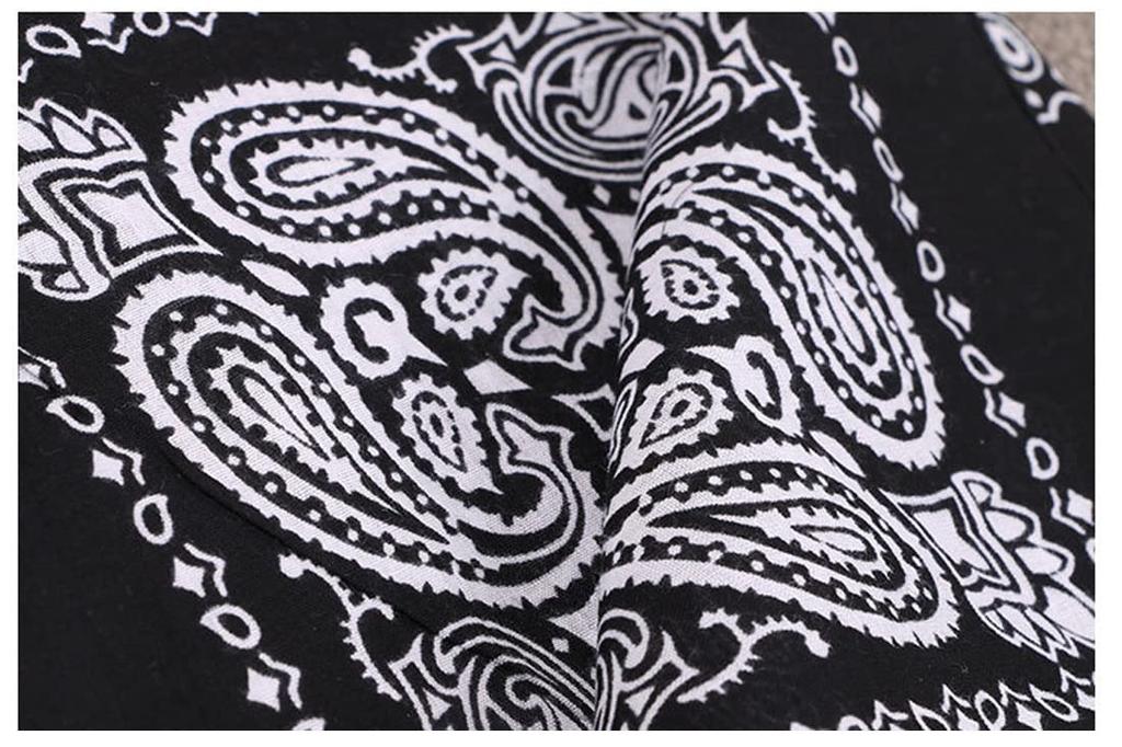 Trifong Bandana Black Paisley Unisex 100% Cotton 55cm X 55cm KC-E