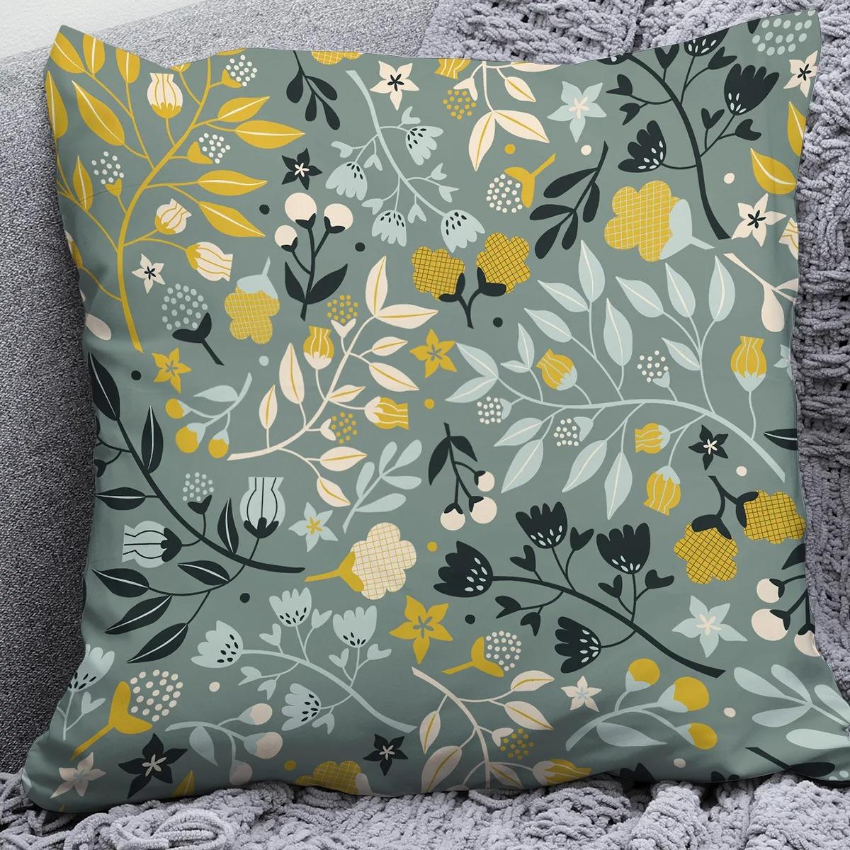 

Наволочка с цветочным принтом и цветочным принтом для автомобиля, офиса, гостиной, дома 40x40cm