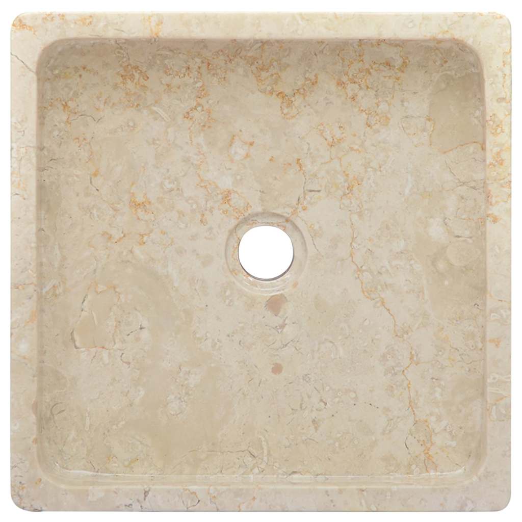 Cream Wash Basin 40 X 40 X 10 Cm Marble
