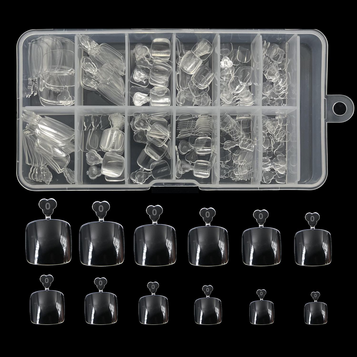 

240 упакованных в коробку прозрачных ультратонких накладок для ногтей полностью прикреплены к накладным ногтям и маникюрным салонам