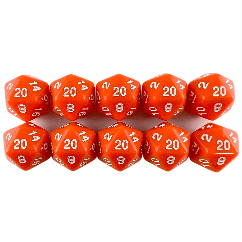 Neprůhledné barevné kostky D20, 10 ks, 20stranné kostky, kostky pro hru DND, příslušenství pro deskové hry DND