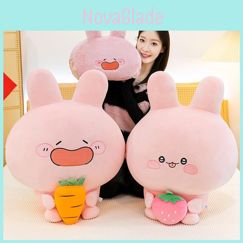 Plush Strawberry Rabbit Pillow With Soft Plush For Girls Gift And Comfort