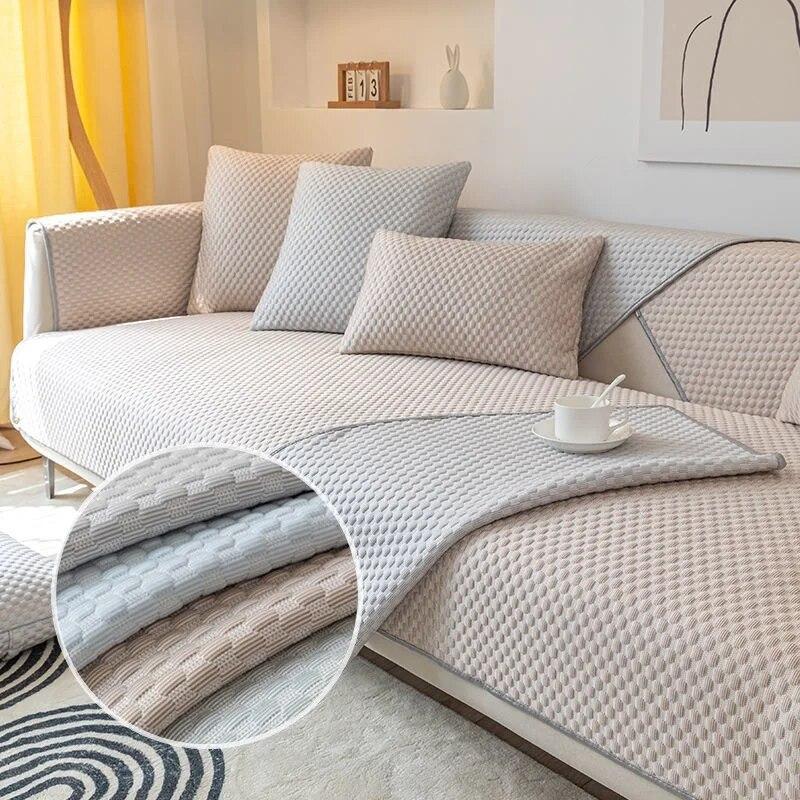 Prosop de canapea din mătase rece de gheață de vară Covorașe de canapea antiderapante all-inclusive pentru camera de zi Husă universală moale Covoraș de canapea secțională