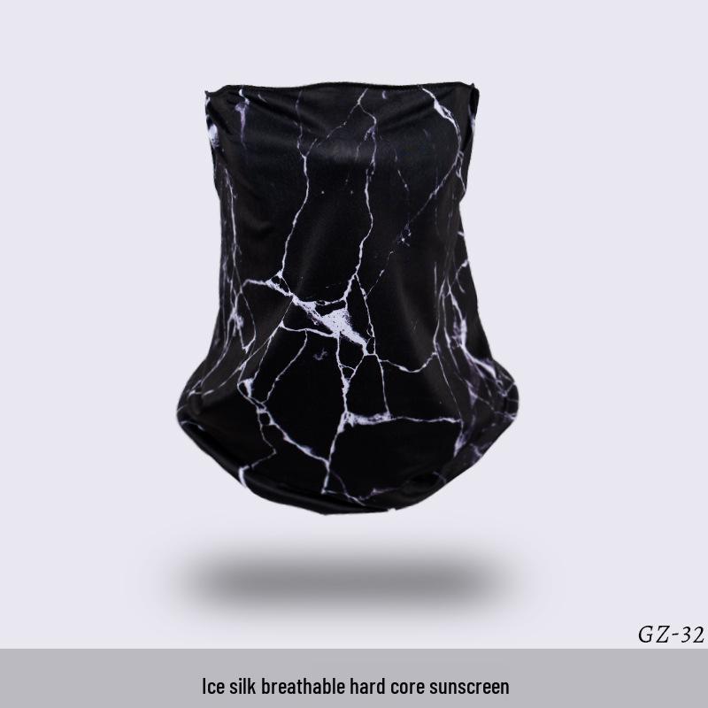 Ice Silk Ear-Hanging Face Mask - Breathable Sunshade & Neck Gaiter for Cycling & Sports