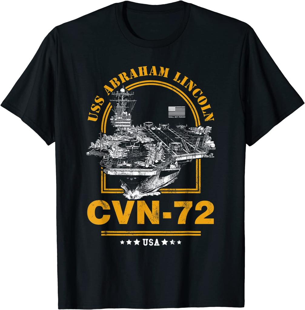 CVN72 USS Abraham Lincoln Men TShirt Short Sleeve Casual 100 Cotton ONeck Summer Men Clothing