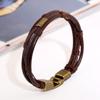 European & American Retro Cowhide Leather Bracelet: Fashionable, Woven Design, Genuine Leather, Hot-Selling Accessory.