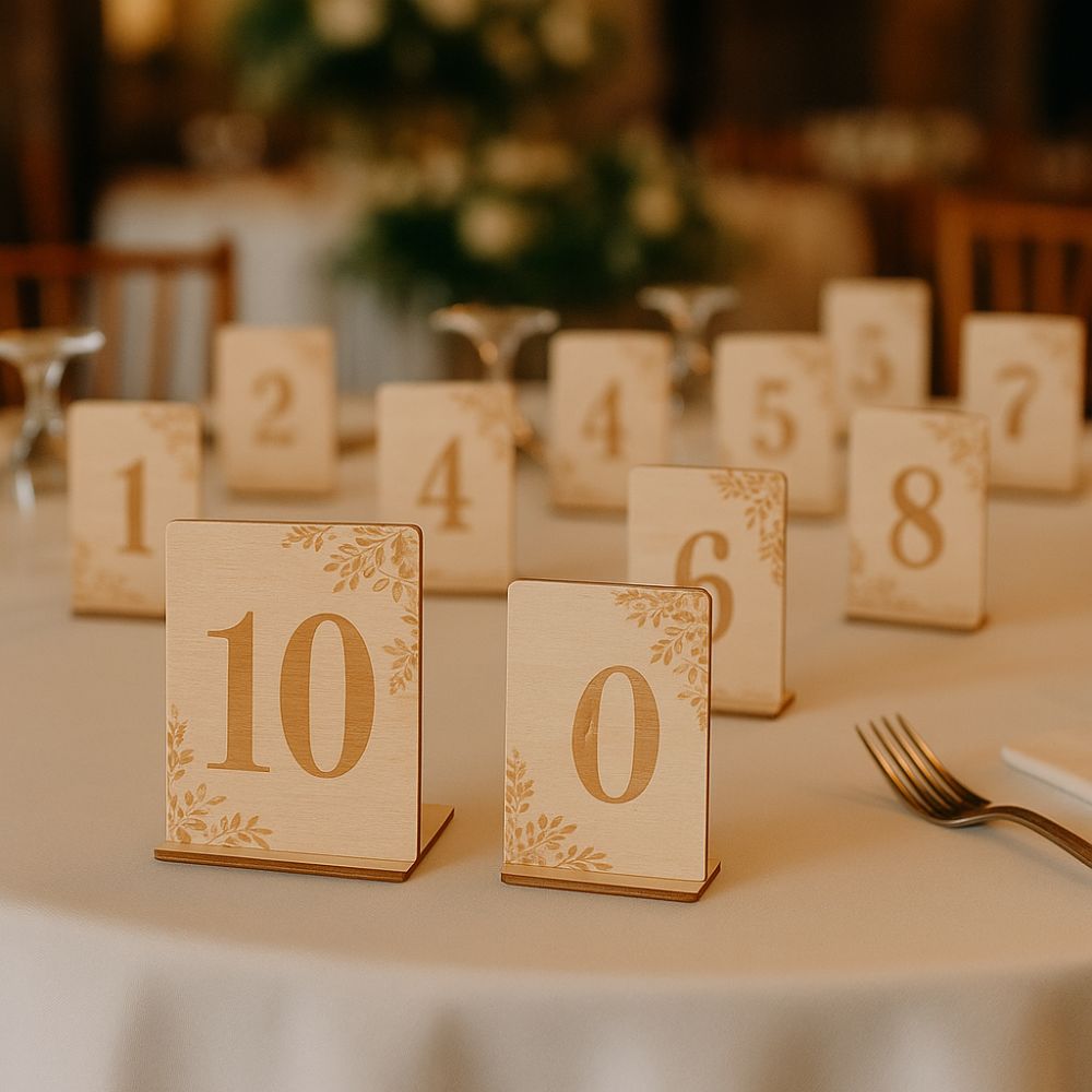 10pcs Reusable Rustic Table Signs 1-10 Numbers Seating Sign Cards Wooden Table Numbers  Anniversary