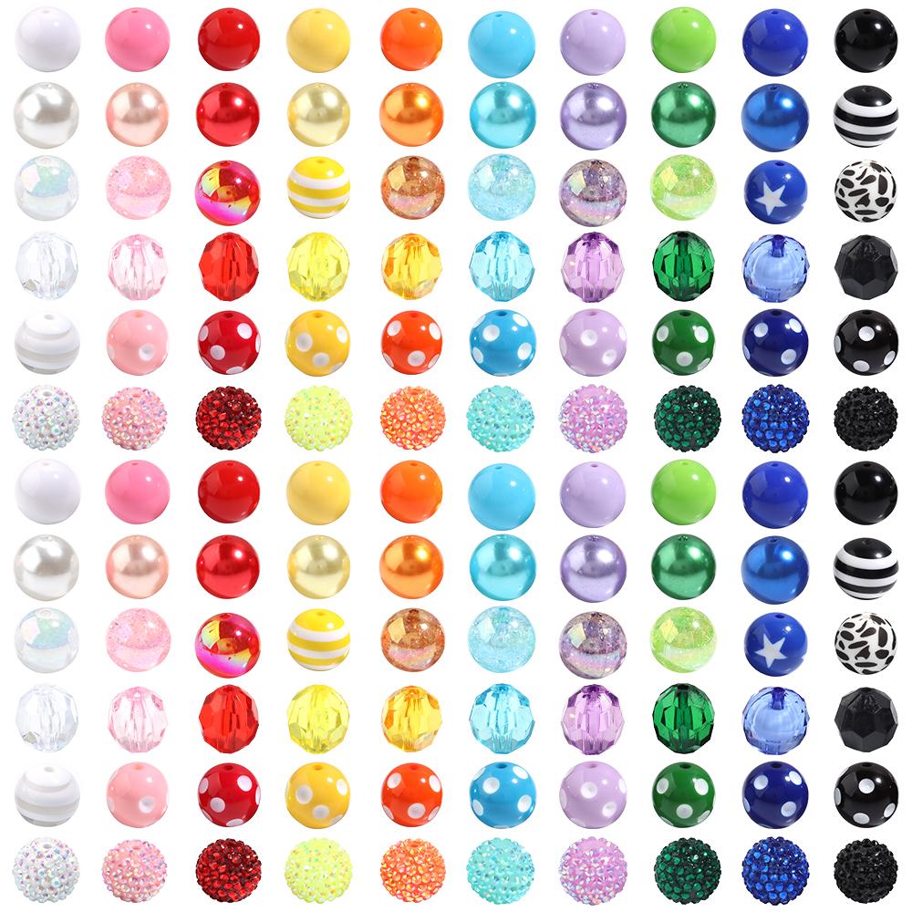 12pcs 20mm Mix Style Acrylic Beads Imitation Pearl Beads Round Spacer Beads For Jewelry Making DIY Crafts Pen Beads Accessories