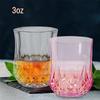 Diamond Textured Liquor  Glass Set 6Pcs 90ml Retro European Style Stripe Plastic Cups for Daily Use Home Bar Holiday Party
