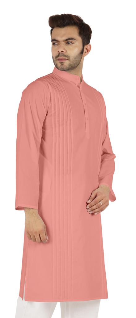Atasi Cotton Kurta Solid Ethnic- Festive Long Shirt W  Pintuck Traditional Indian Wear For