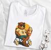 Funny Bear Shirt, Retro Summer Bear Drinking Milk Tee, Cartoon Animal T-Shirt, Chill Bear Graphic Tee, Cool Vintage Beach Shirt for Men