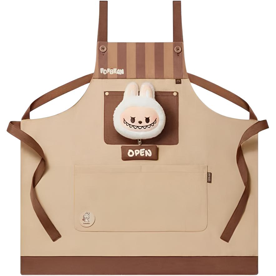 New POP MART The Monsters LABUBU Bubbles Cute Bean Coffee Factory Collection, Apron Trend Based Products PPMT-2508-0070