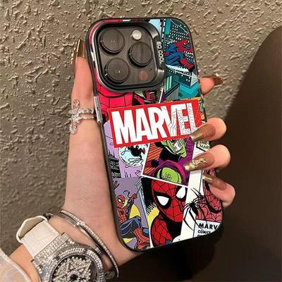 Funda Plateada de Spider-Man para iPhone 17 Pro Max/15/13/12 - Moderna y a Prueba de Caídas
