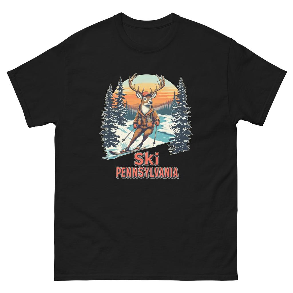 Ski Pennsylvania Deer Skiing Skier Animal T-Shirt
