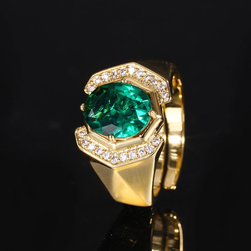 

Ювелирные изделия Медное основание с золотым покрытием Имитация синей шпинели Золотое кольцо Женское 8 * 10