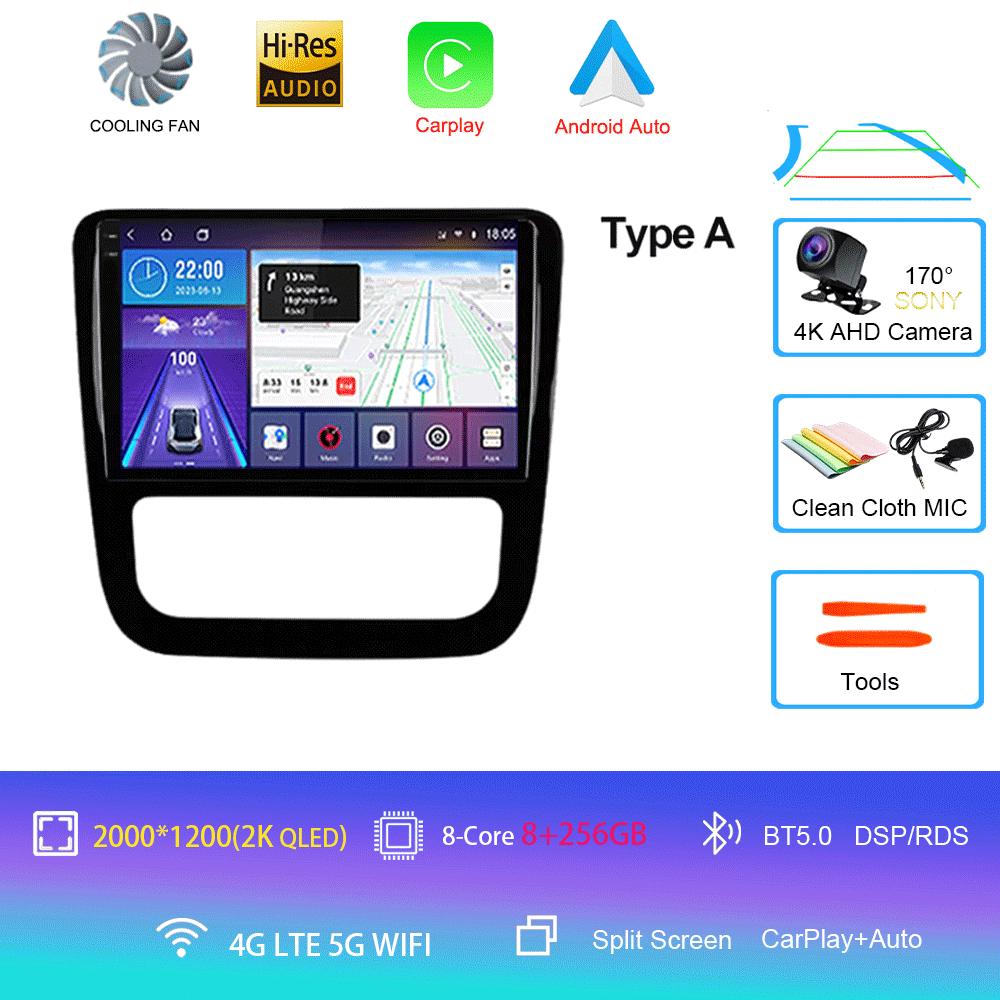 Android 14 Car Radio For Volkswagen EOS Scirocco 3 III Mk3 2008 2009 2010 2011 2012-2014 Multimedia Player WIFI+4G Carplay Auto