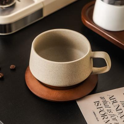 Retro and High End Coarse Earthenware Coffee Cups and Saucers Afternoon Tea Cup Sets for Homestays and Hotels  Latte Cups As Gifts