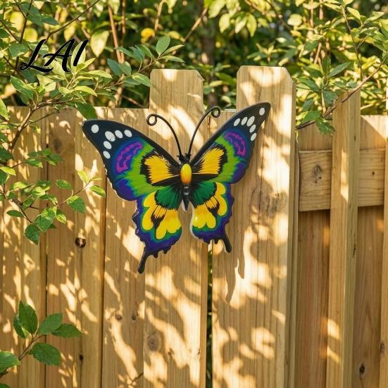 Metal Wall Hanging Art Butterfly Decor for Garden Yard Patio Large Iron Indoor Sculpture Outdoor Fence Farmhouse Decorations