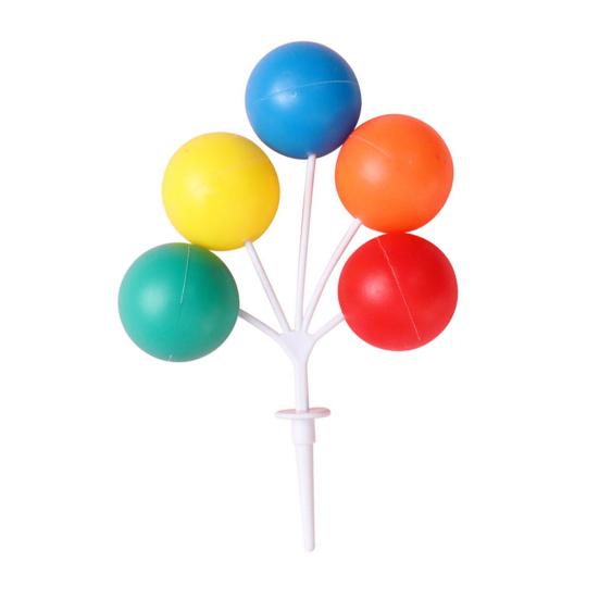 

Разноцветные Мини-Шарики Топперы для Торта Пластиковые Шпажки с Шариками 5 Шариков Украшение для Десертов и Капкейков на День Рождения Свадебное Торжество A