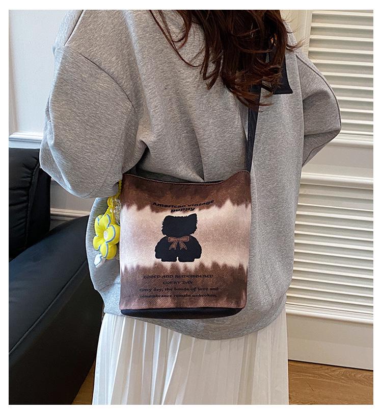 Stylish Kitten Print Underarm Tote: New Cute Cartoon Graffiti Handbag