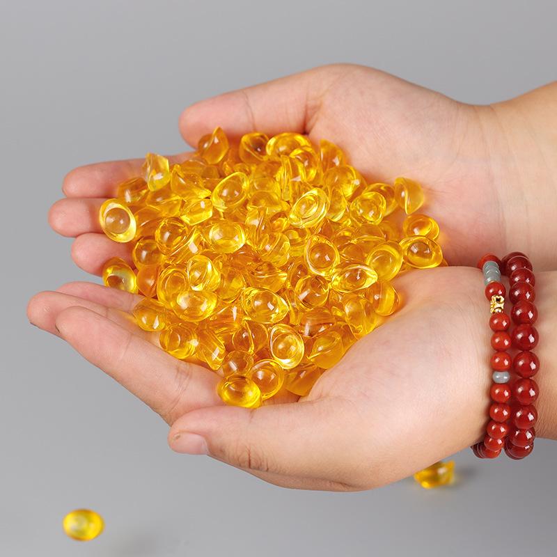 Golden Glazed Ruyi Crystal Fortune Vase Decor Ornament