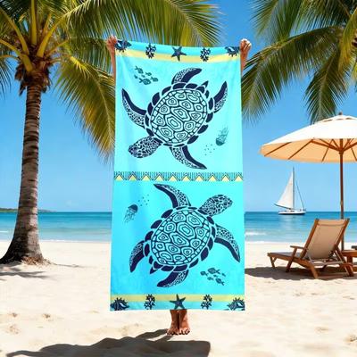 Sea Turtle Print Beach Towel Quick Dry Sand Free Absorbent Towel for Summer Beach Swimming Pool Travel Camping Yoga Sports
