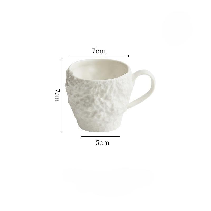 1 rock patterned milk cup, breakfast cup,ceramic ear hanging Italian espresso cup, creative English afternoon tea cup, water cup