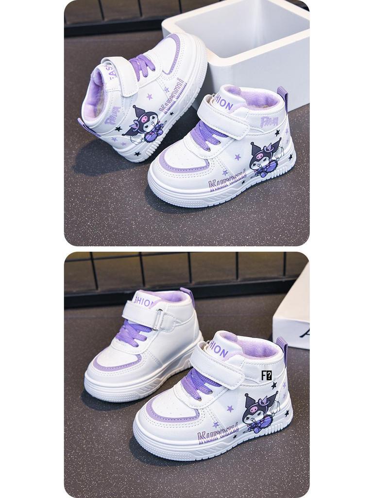 2025 Kinder High-Top Sportschuhe: Herbst/Winter Stil für Jungen, Cartoon-Leder für Mädchen, Bequeme Freizeitsneaker mit weicher Sohle