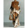 1116 European and American spring new printing temperament round neck versatile casual loose two-piece set