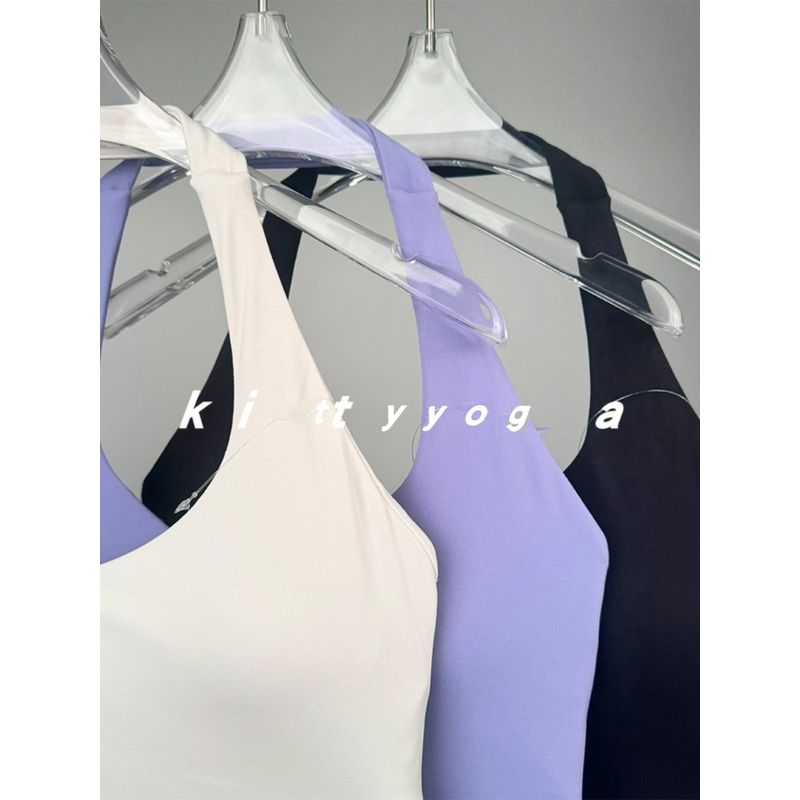 [Fairy Hong Kong Style Halterneck] U-Collar Sexy Open Back Sports Bra Yoga Fitness Disco Jumping Sexy Female New Arrival