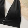 Low-cut Halter Neck Front Clasp Revealing Back Plus Size Comfortable Backless Bra