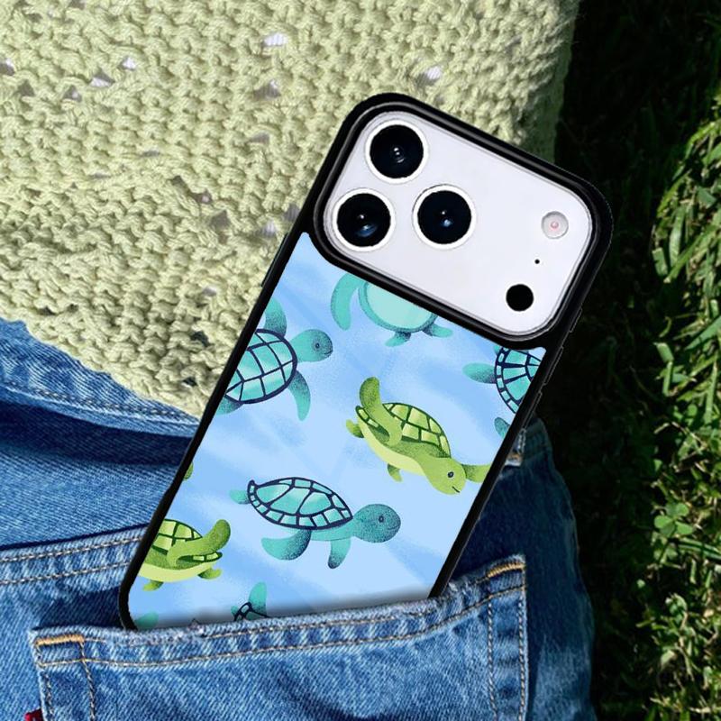 Cute Turtles Painted Phone Case Cover for IPhone 11 12 13 14 15 16e 17 Pro Max Coque for IPhone 17 Air